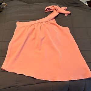 Pink One-Shoulder Top with Bow